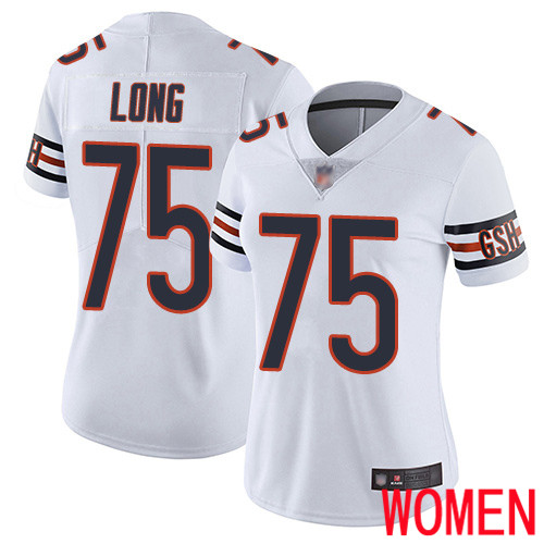 Chicago Bears Limited White Women Kyle Long Road Jersey NFL Football #75 Vapor Untouchable->women nfl jersey->Women Jersey